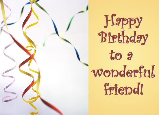 happy birthday friend images. Happy Birthday Ribbons eCard